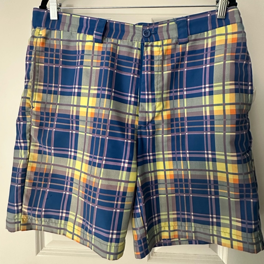 Liquid Flow shorts size 34.  100% polyester.  Worn once.  No flaws.  Like new.